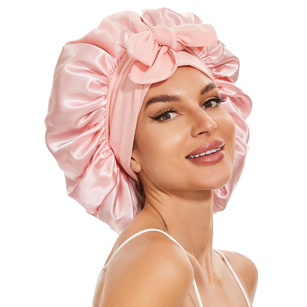 SilkyDreams: Spacious Double-Layered Satin Bonnet